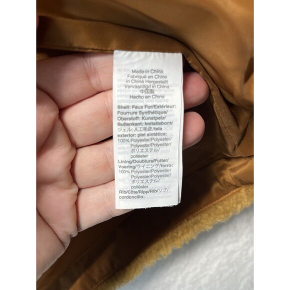 J Crew Jacket Womens M Honey Brown Chunky Fleece Bomber Teddy Minimalist - Picture 6 of 10